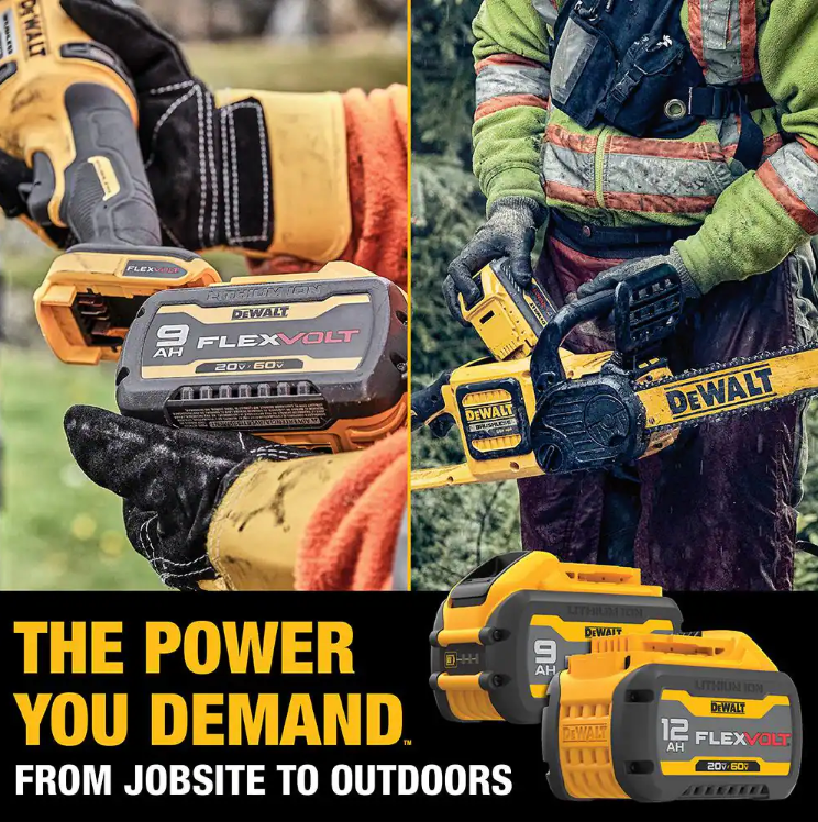 DEWALT 16" 60V MAX Brushless Cordless Battery Powered Chainsaw Kit with (1) FLEXVOLT 3Ah Battery & Charger
