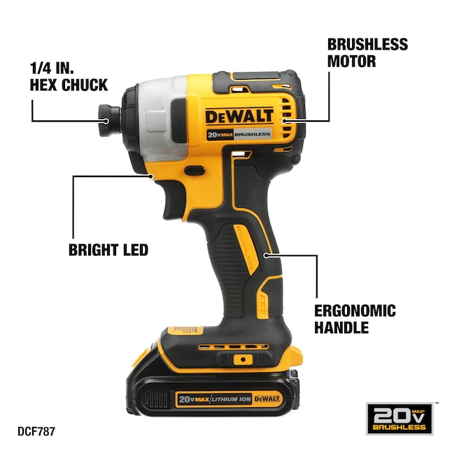 DEWALT 20V MAX* Compact Brushless Drill/Driver and Impact Kit