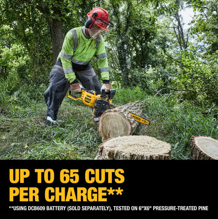 DEWALT 18" 60V MAX Brushless Cordless Battery Powered Chainsaw Kit with (1) FLEXVOLT 3Ah Battery & Charger
