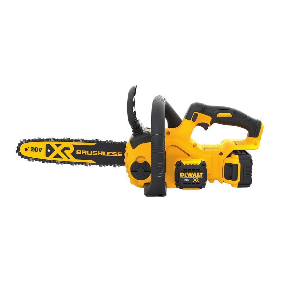 DEWALT 12" 20-Volt MAX Lithium-Ion Cordless Brushless Chainsaw w/ (1) 5.0Ah Battery and Charger